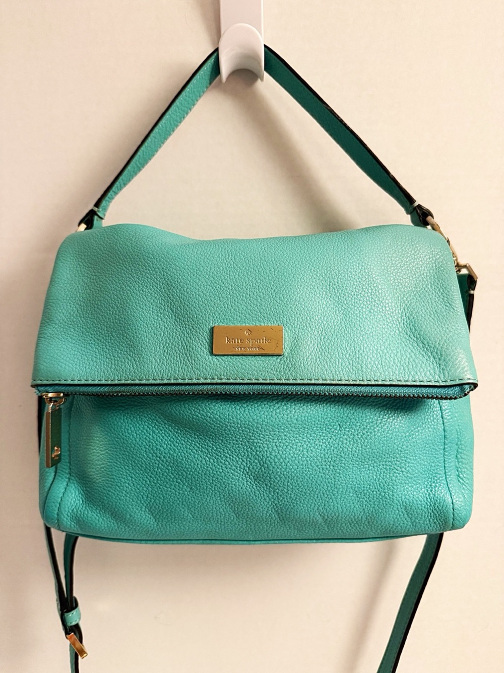 Kate Spade Highland Place Mini Maria Teal Leather Crossbody Bag
